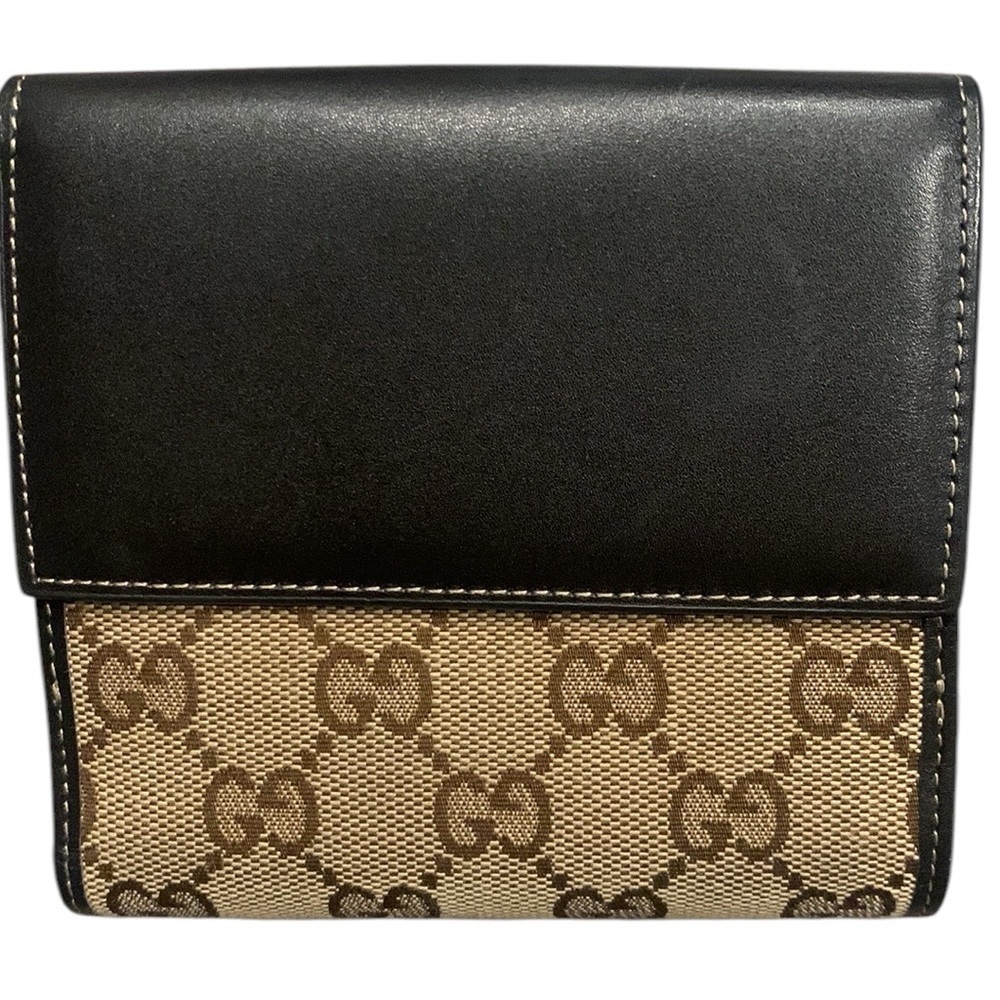 Gucci gold heart canvas and leather bifold wallet - Picture 8 of 9